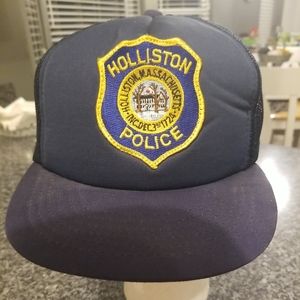 Vintage Holliston Massachusetts Police Yupoong hat cap, Foam, Mesh ,Snapback 